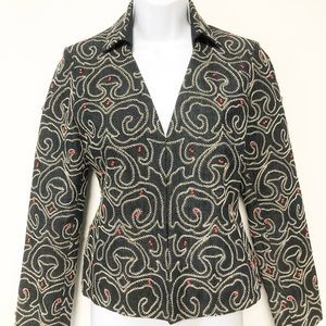 Anne Klein Vintage Denim Beaded Suit Jacket size 8